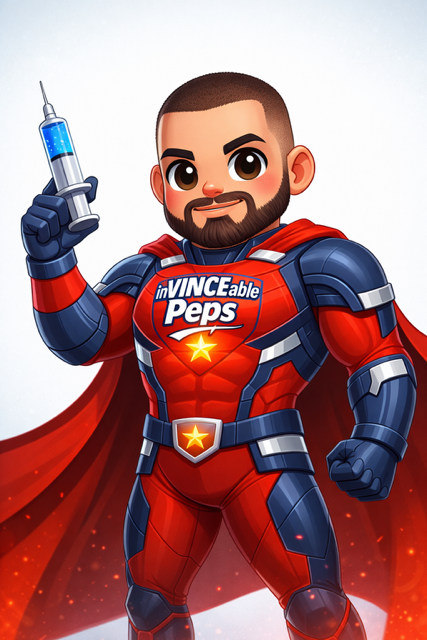 inVINCEable Peps superhero mascot